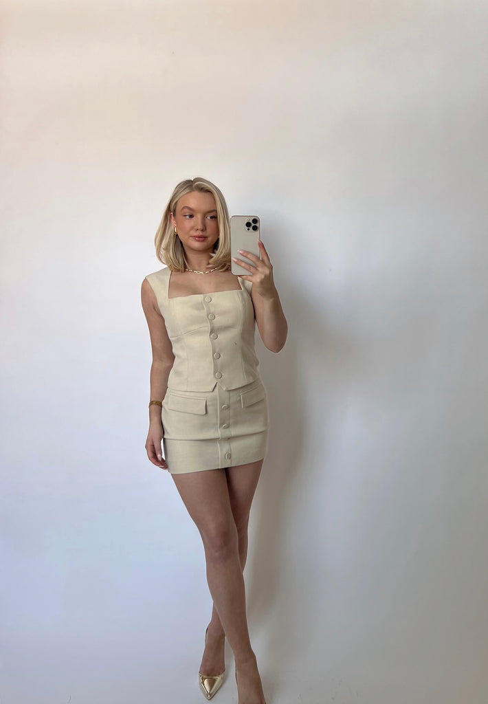 Button Mini Skirt