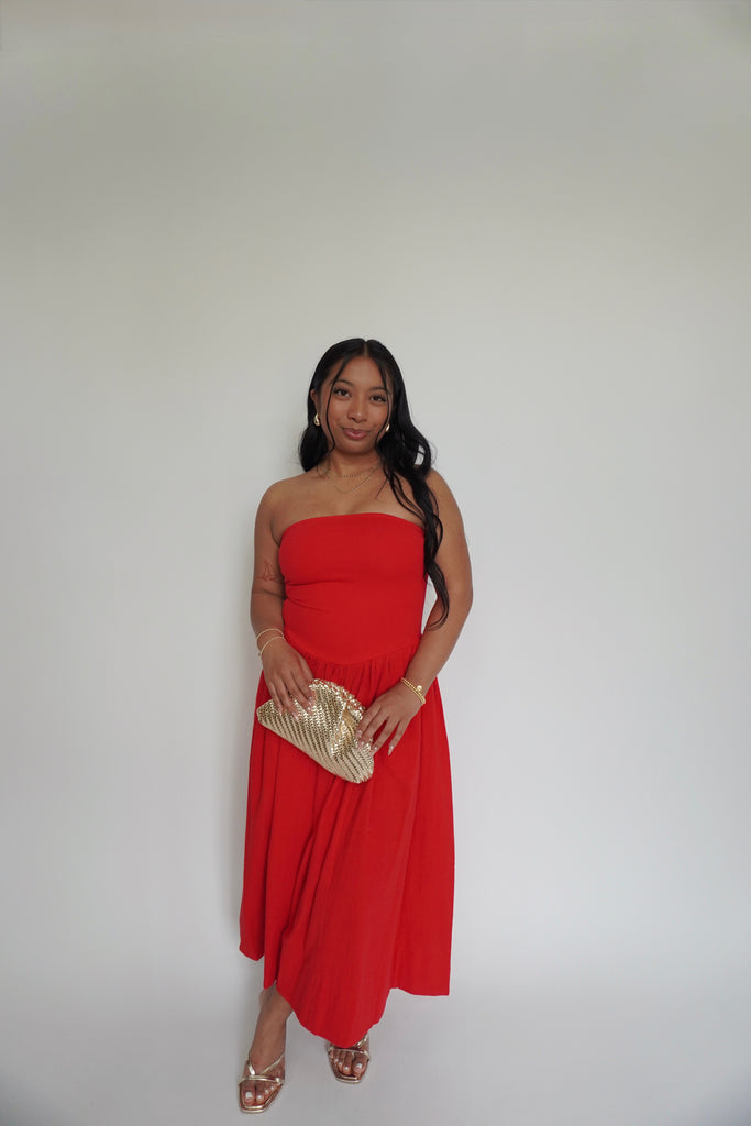 Strapless Midi Dress