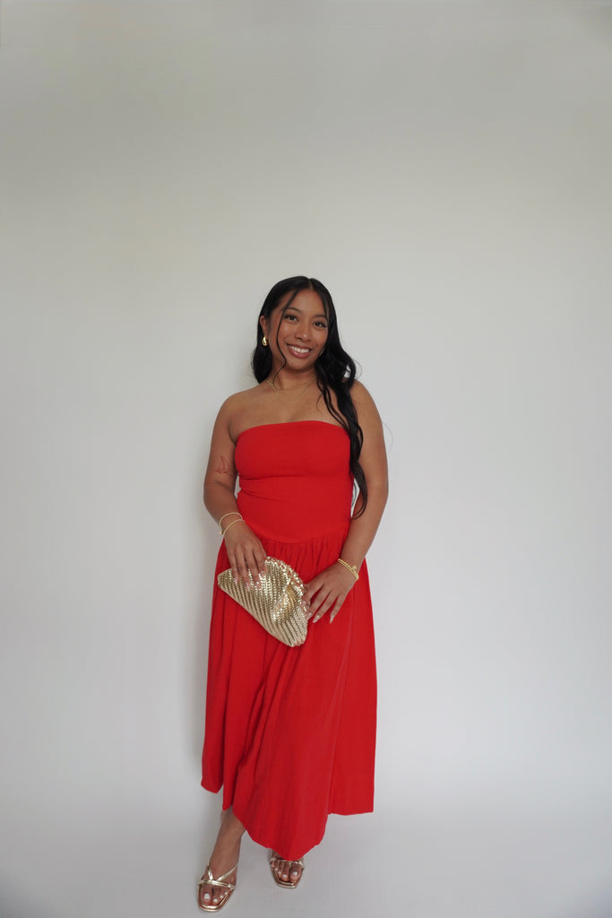 Strapless Midi Dress
