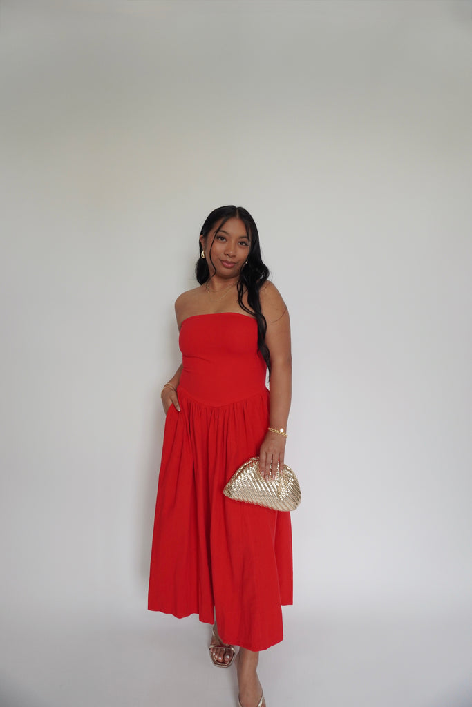 Strapless Midi Dress