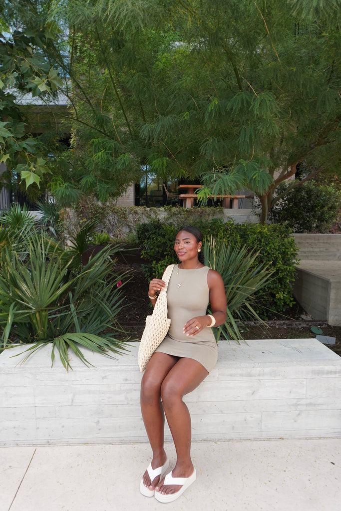 Olive High neck dress