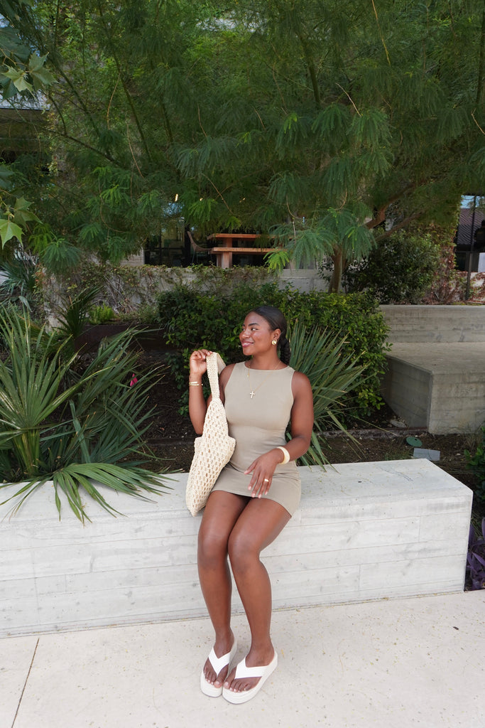 Olive High neck dress