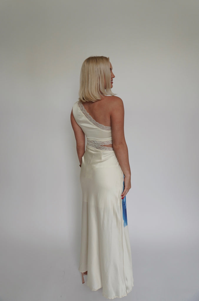 Floral Satin Maxi Dress