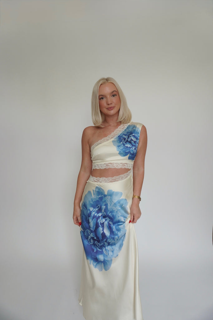 Floral Satin Maxi Dress