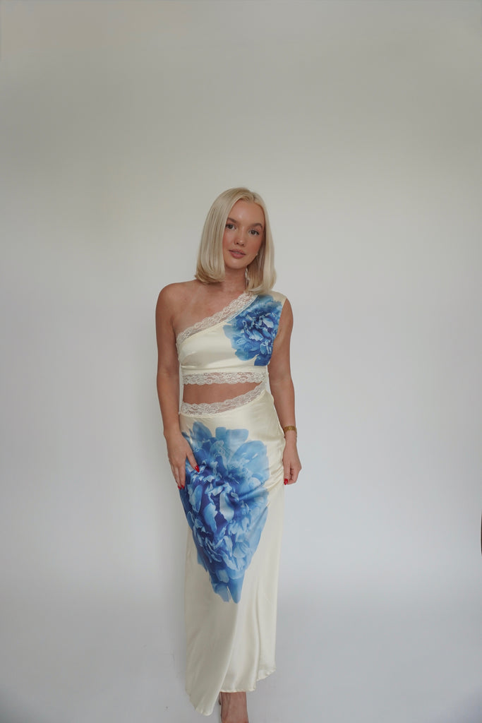 Floral Satin Maxi Dress