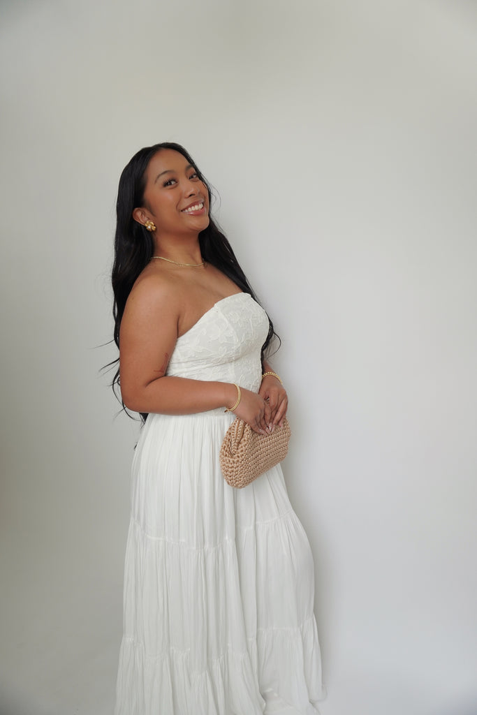 Strapless White Maxi