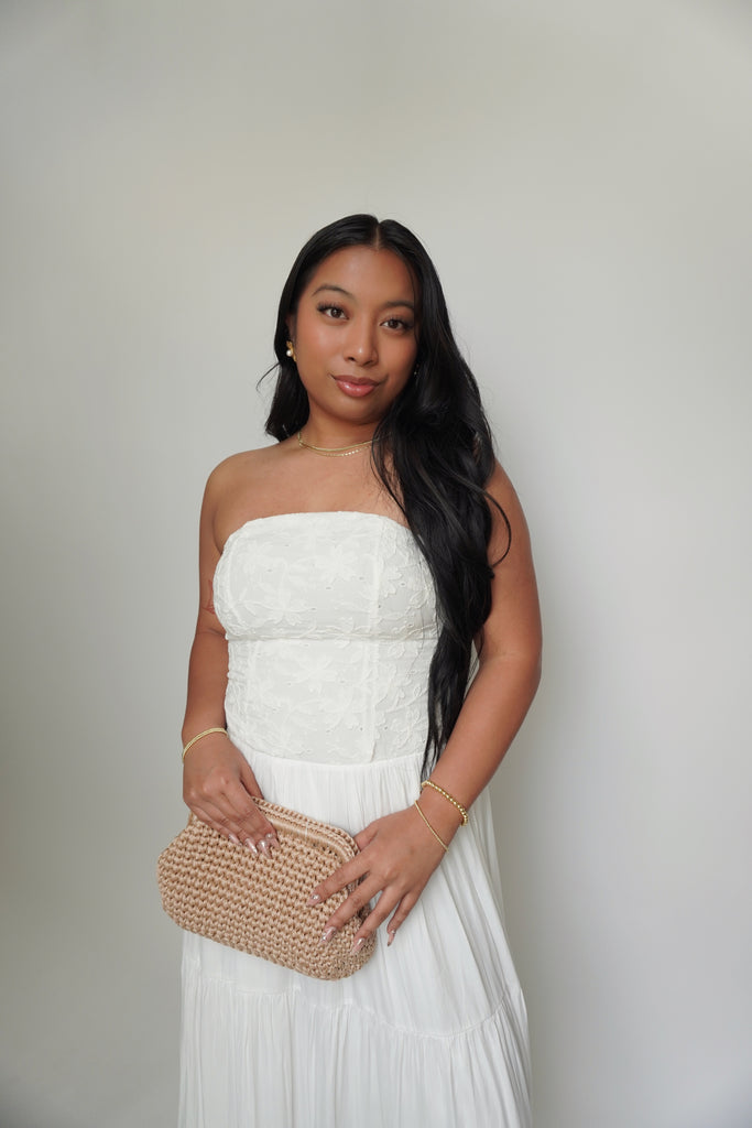 Strapless White Maxi