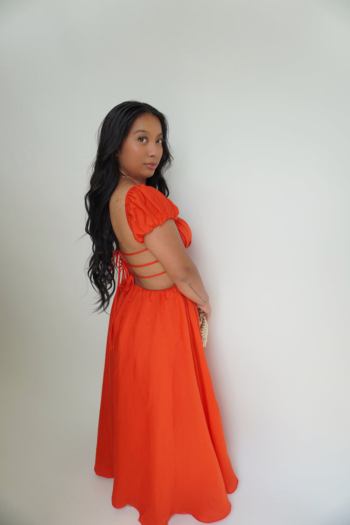 Puff Sleeve Maxi Dress