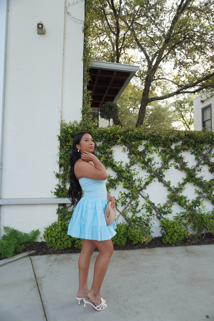 Strapless Ruffle Bottom Dress