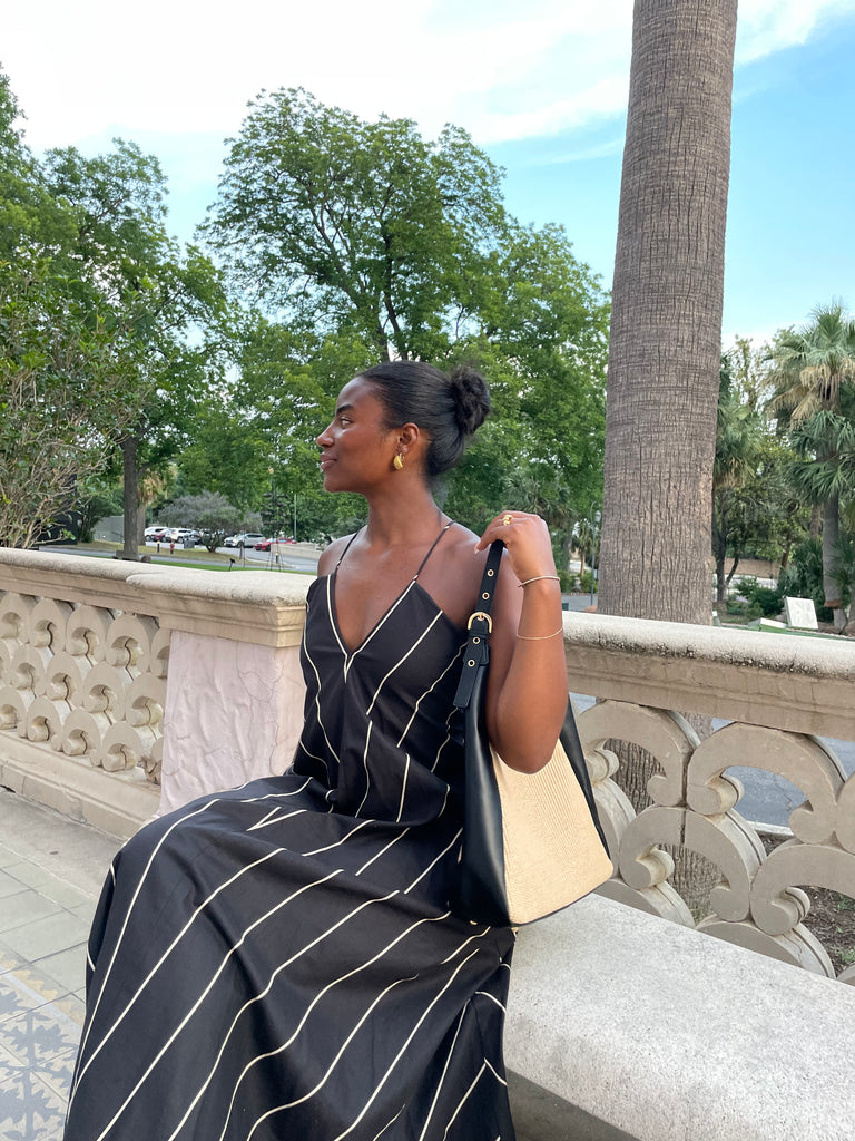 miou muse black pattern maxi dress