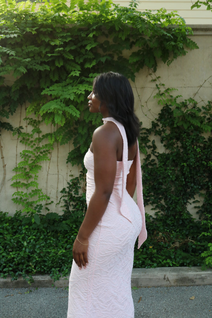 Scarf Fitted Maxi Dress