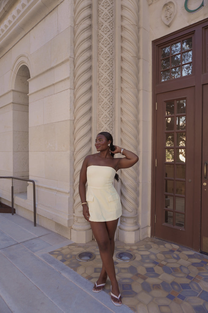 Pocket Strapless Romper