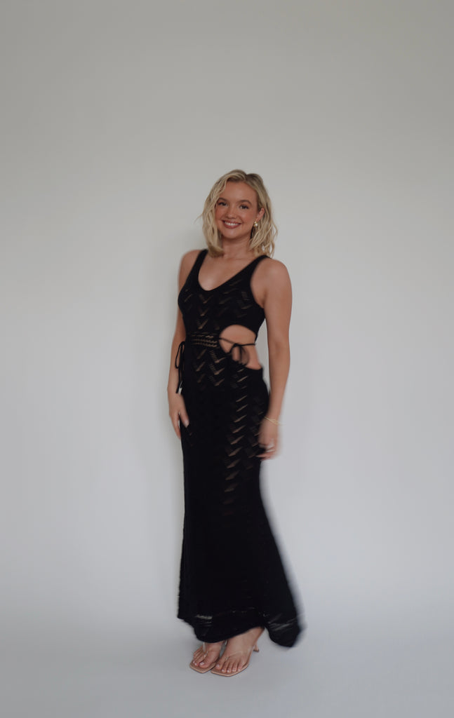 Black Crochet Maxi dress