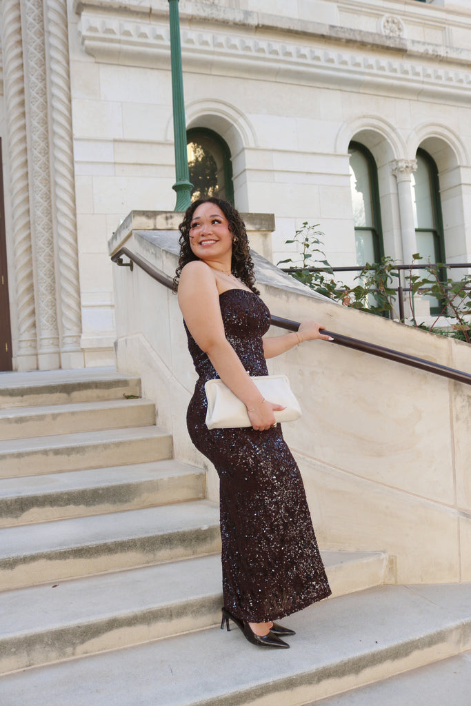 Strapless Sequin Dress