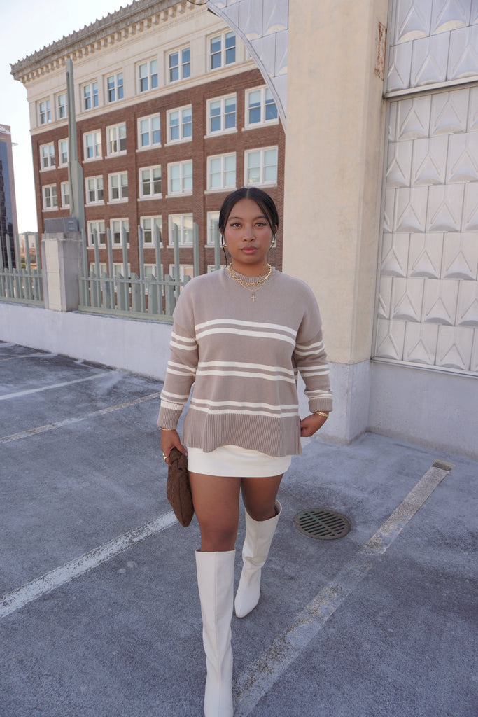 Taupe Stripe Sweater