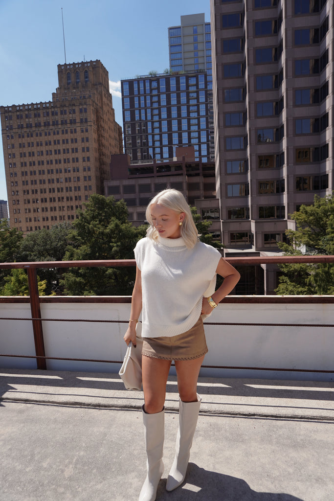 Suede Belted Mini Skirt