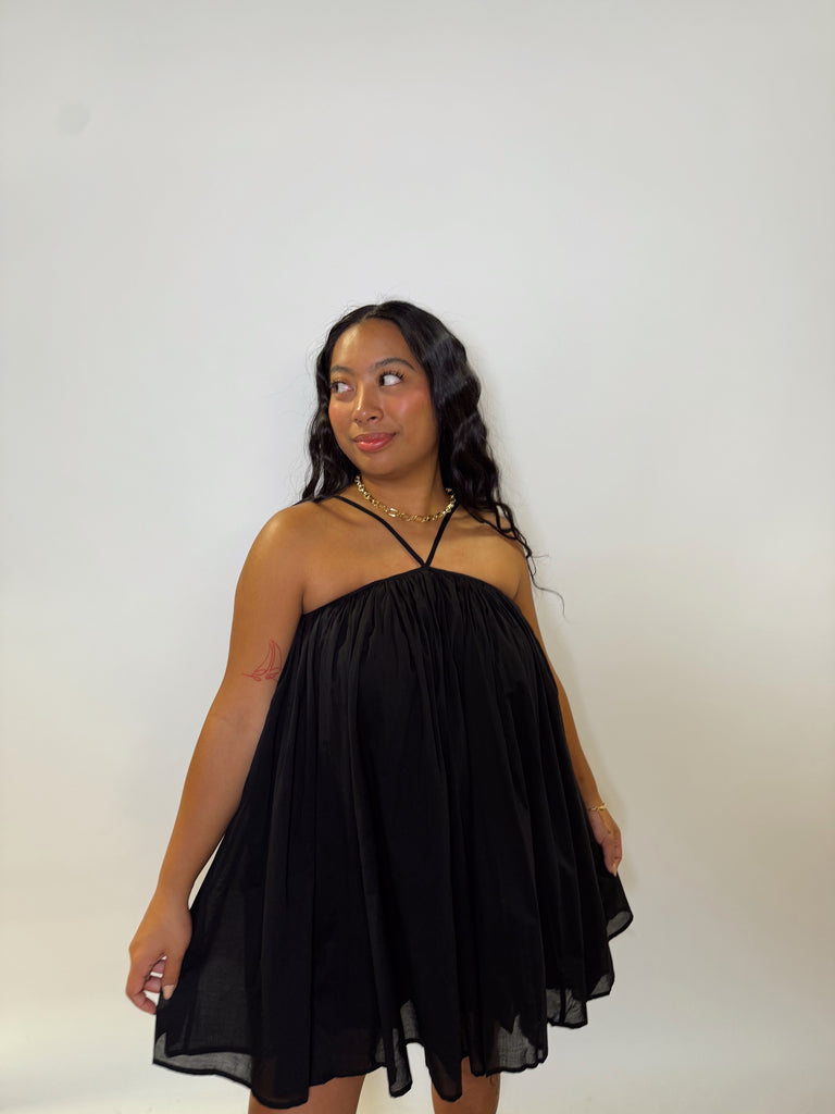 Peyton Halter Babydoll Dress Black / L Peyton Halter Babydoll Dress Black / L