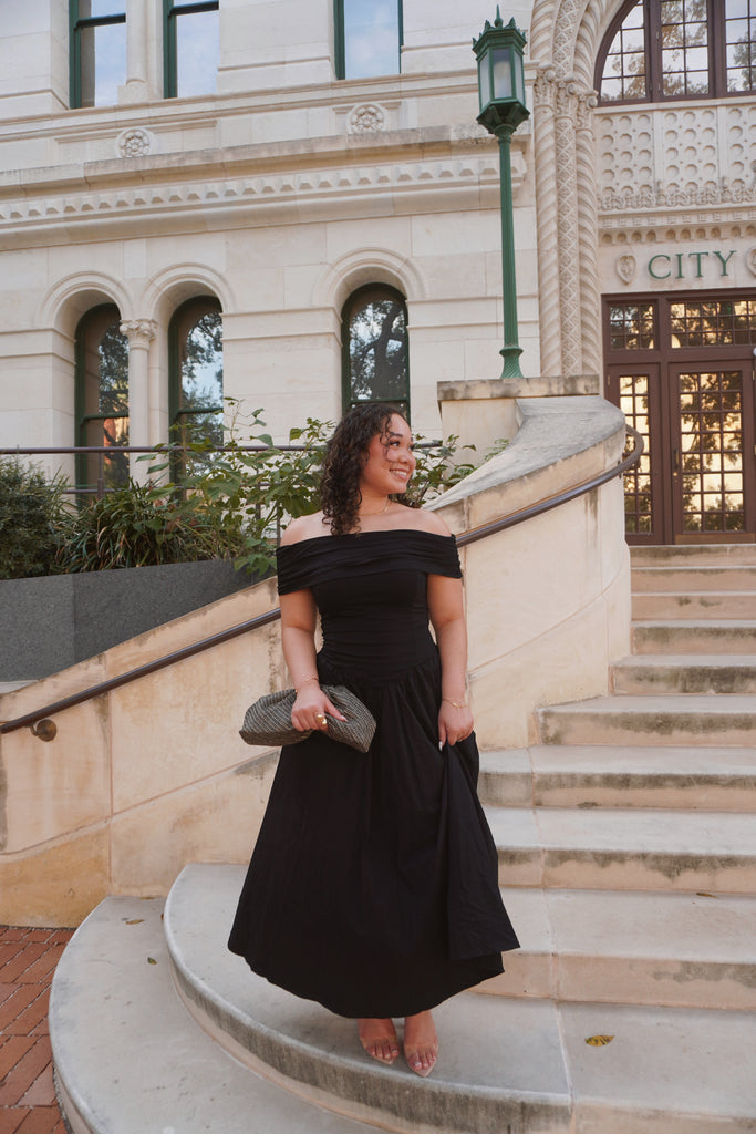 Off-the-shoulder Black Dress