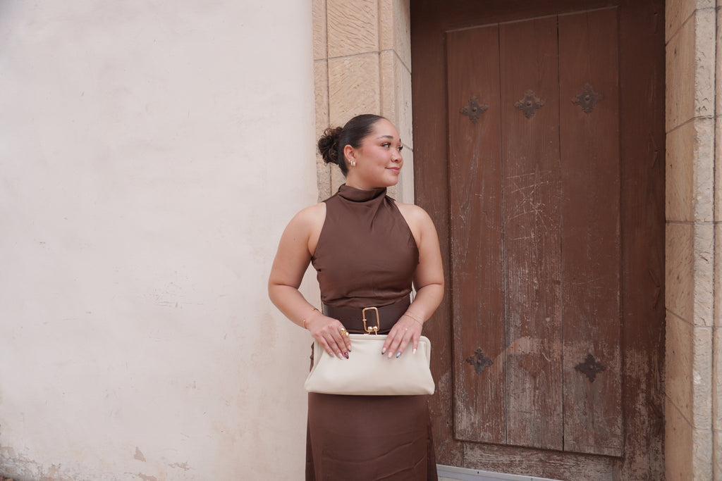Brown Belted Dress