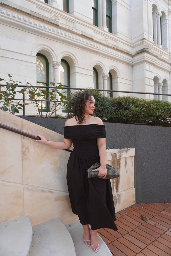 Off-the-shoulder Black Dress