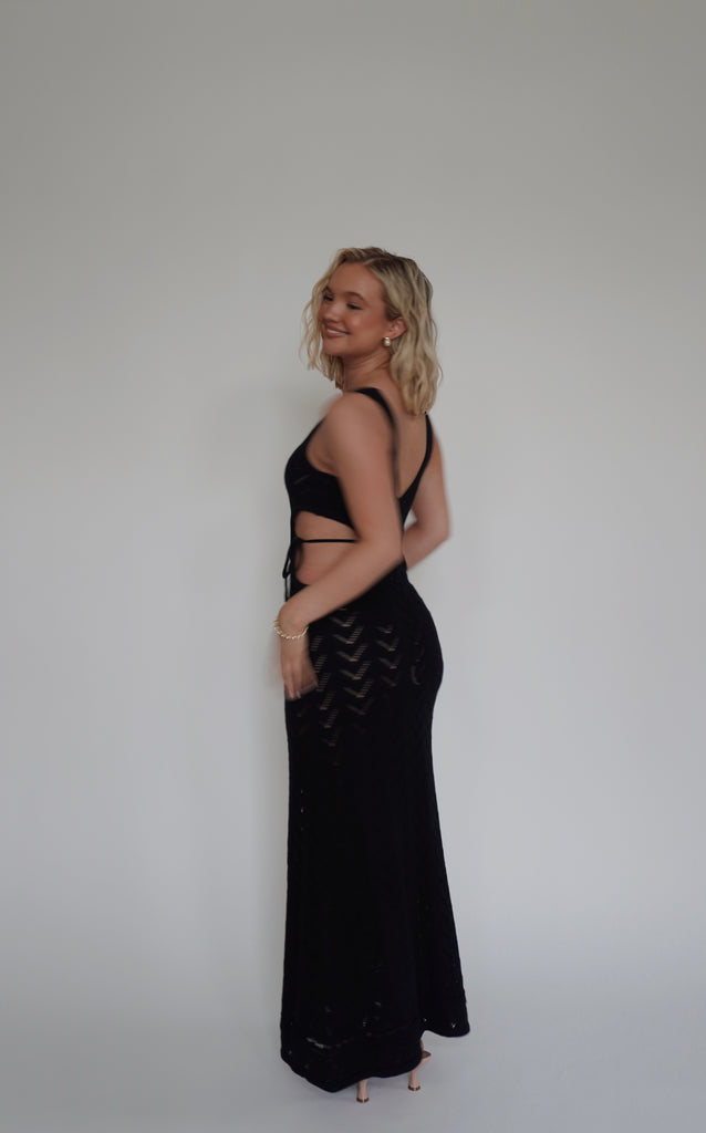 Black Crochet Maxi dress