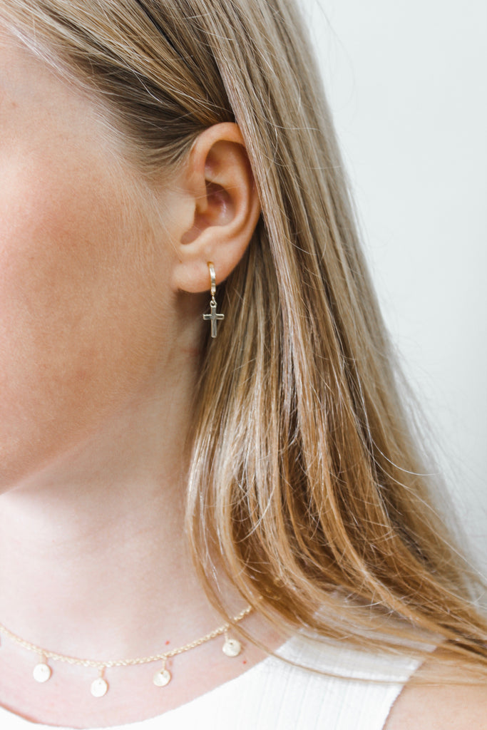 Hoop Drop Huggies Earrings